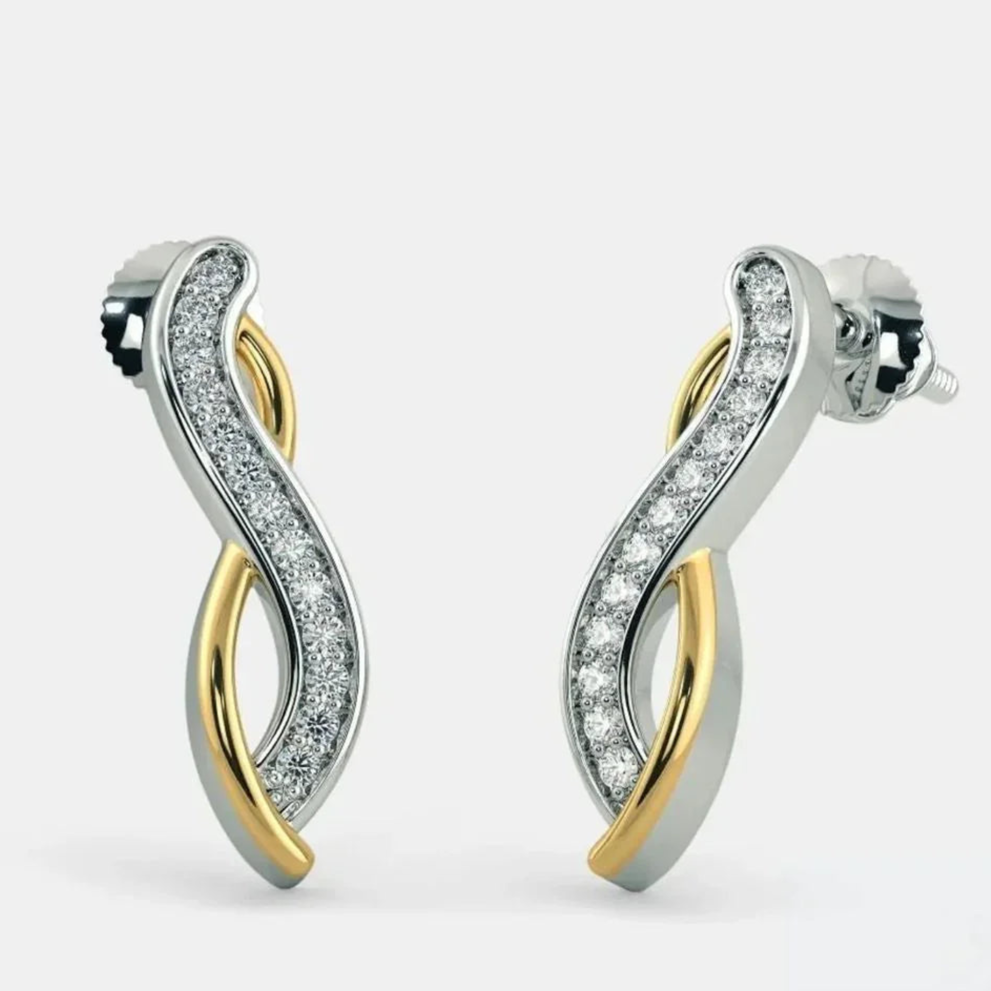 Twisted Diamond Earrings